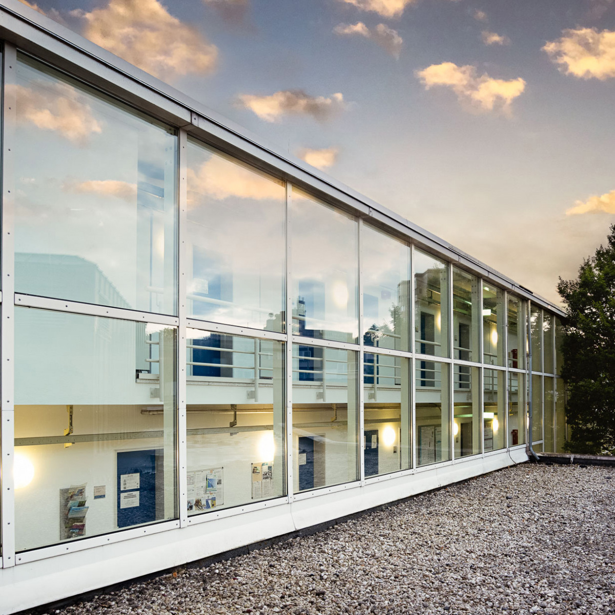 Exterior of Siegen's Center for Sensor Systems at Sunset. Copyright Jan Söhlke.