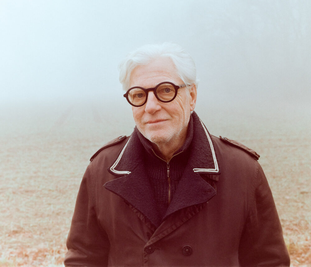 German Photographer Joachim Brohm in the Fog in front of a Field in Telgte. Shot with a Mamiya RB67 on Kodak Professional 200 Film Stock. Copyright Jan Söhlke