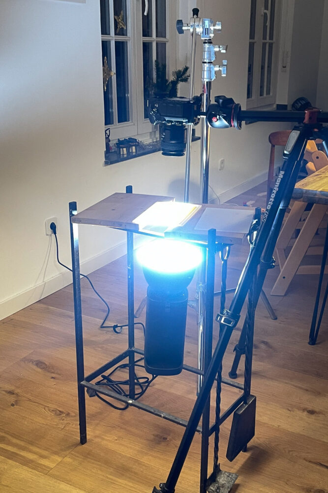 improvised manual scanning process for medium format negatives